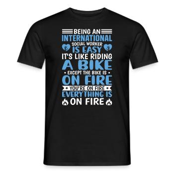 International Social Worker Occupation Profession - Men's T-Shirt - black - Front - AI Model Male 178 light (178cm)