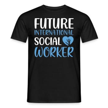 Future International Social Worker Job Profession - Men's T-Shirt - black - Front - AI Model Male 178 light (178cm)