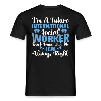 International Social Worker Occupation Profession - Men's T-Shirt - black - Front - AI Model Male 178 light (178cm)