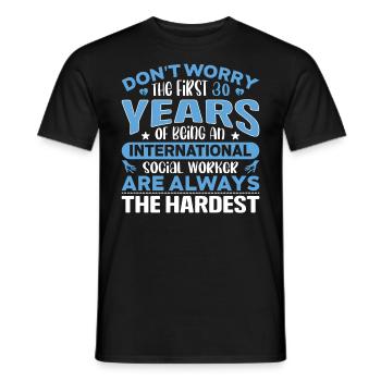 Profession de travailleur social international - T-shirt homme - noir - Devant - AI Model Male 178 light (178cm)