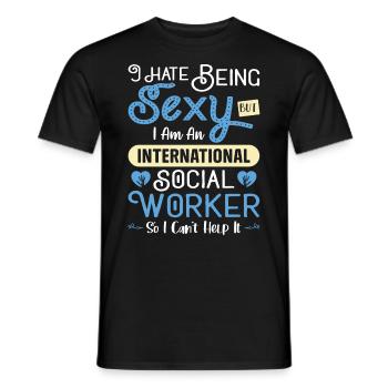 Profession de travailleur social international - T-shirt homme - noir - Devant - AI Model Male 178 light (178cm)