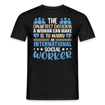 International Social Worker Occupation Profession - Men's T-Shirt - black - Front - AI Model Male 178 light (178cm)