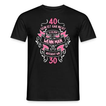 40 sein ist nicht schlimm wenn man 40 Geburtstag - Männer T-Shirt - Schwarz - Vorne - AI Model Male 178 light (178cm)