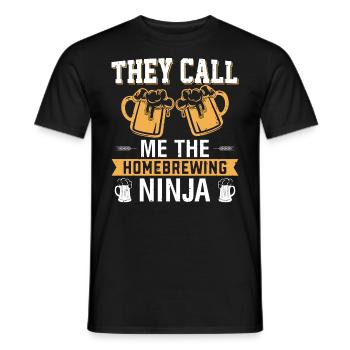 They Call Me The Homebrewing Ninja Craft Beer - Men's T-Shirt - black - Front - AI Model Male 178 light (178cm)