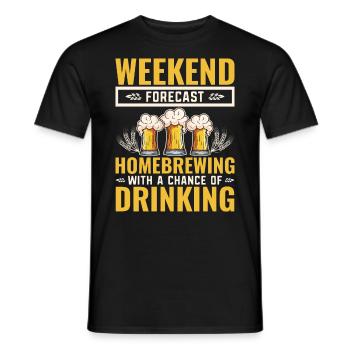 Homebrewing With A Chance Of Drinking Beer Drinker - Men's T-Shirt - black - Front - AI Model Male 178 light (178cm)