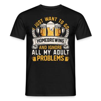 Homebrewing Beer Brewing Alcohol Drinker Alcoholic - Men's T-Shirt - black - Front - AI Model Male 178 light (178cm)