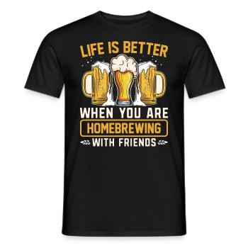 Homebrewing Beer Brewing Alcohol Drinker Alcoholic - Männer T-Shirt - Schwarz - Vorne - AI Model Male 178 light (178cm)
