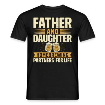 Father And Daughter Homebrewing Partners For Life - Men's T-Shirt - black - Front - AI Model Male 178 light (178cm)