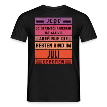 Motorenwärter Geburtstag Juli geboren - Männer T-Shirt - Schwarz - Vorne - AI Model Male 178 light (178cm)