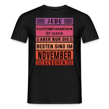 Mechanikerin Geburtstag November geboren - Männer T-Shirt - Schwarz - Vorne - AI Model Male 178 light (178cm)