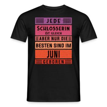 Kfz-Mechaniker Geburtstag Juni geboren Schlosserin - Männer T-Shirt - Schwarz - Vorne - AI Model Male 178 light (178cm)