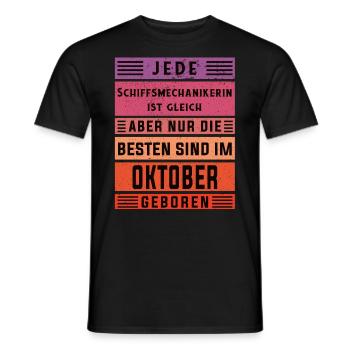 Motorenwärter Geburtstag Oktober geboren - Männer T-Shirt - Schwarz - Vorne - AI Model Male 178 light (178cm)