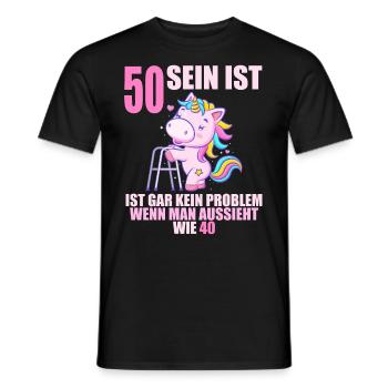 50 sein ist nicht schlimm wenn man 50 Geburtstag - Männer T-Shirt - Schwarz - Vorne - AI Model Male 178 light (178cm)