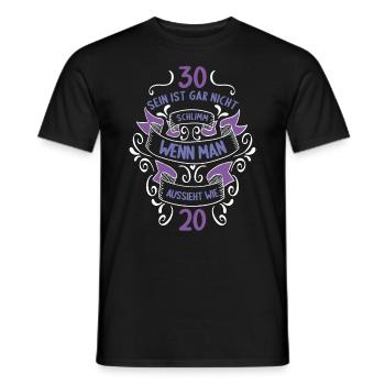 30 sein ist nicht schlimm wenn man 30 Geburtstag - Männer T-Shirt - Schwarz - Vorne - AI Model Male 178 light (178cm)