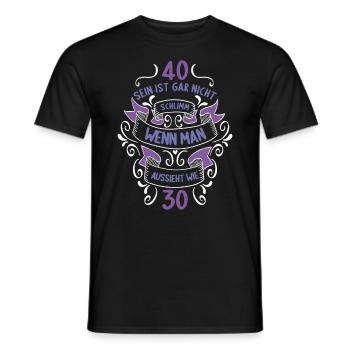 40 sein ist nicht schlimm wenn man 40 Geburtstag - Männer T-Shirt - Schwarz - Vorne - AI Model Male 178 light (178cm)