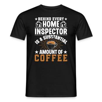 Home Inspector And Coffee Occupation Worker Career - Men's T-Shirt - black - Front - AI Model Male 178 light (178cm)