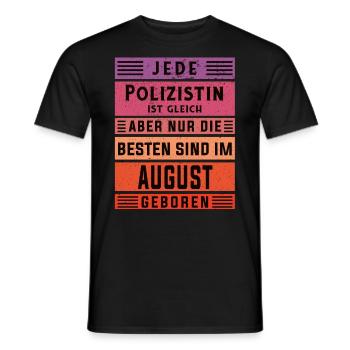 Kommissarin Geburtstag August geboren Polizistin - Männer T-Shirt - Schwarz - Vorne - AI Model Male 178 light (178cm)