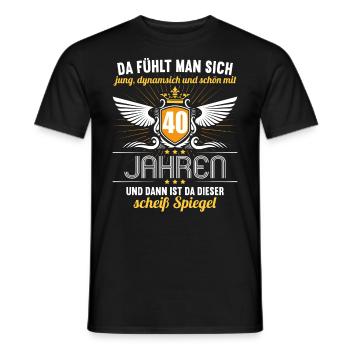 40 Jahre Jung Schön Dynamisch 40 Geburtstag - Männer T-Shirt - Schwarz - Vorne - AI Model Male 178 light (178cm)