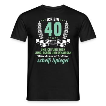 40 Jahre Jung Schön Dynamisch 40 Geburtstag - Männer T-Shirt - Schwarz - Vorne - AI Model Male 178 light (178cm)