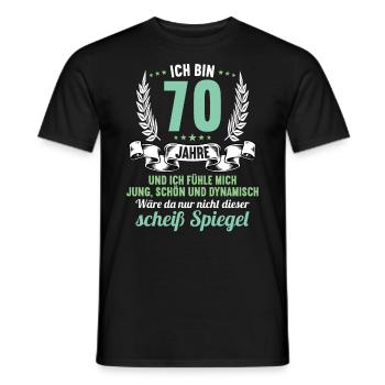 70 Jahre Jung Schön Dynamisch 70 Geburtstag - Männer T-Shirt - Schwarz - Vorne - AI Model Male 178 light (178cm)
