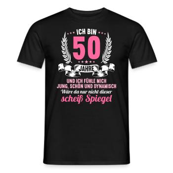 50 Jahre Jung Schön Dynamisch 50 Geburtstag - Männer T-Shirt - Schwarz - Vorne - AI Model Male 178 light (178cm)