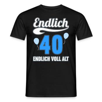 Endlich 40 Jahre endlich voll alt 40 Geburtstag - Männer T-Shirt - Schwarz - Vorne - AI Model Male 178 light (178cm)