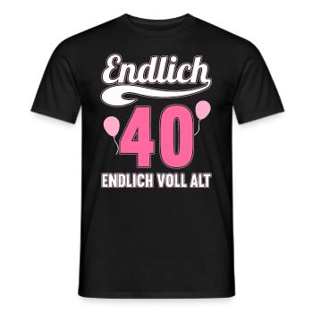 Endlich 40 Jahre endlich voll alt 40 Geburtstag - Männer T-Shirt - Schwarz - Vorne - AI Model Male 178 light (178cm)
