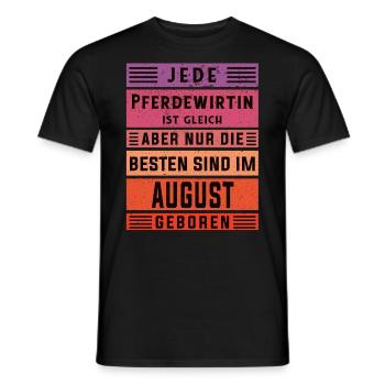 Pferde Geburtstag August geboren Pferdewirtin - Männer T-Shirt - Schwarz - Vorne - AI Model Male 178 light (178cm)