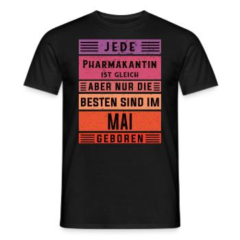 Pharmazeut Geburtstag Mai geboren Pharmakantin - Männer T-Shirt - Schwarz - Vorne - AI Model Male 178 light (178cm)