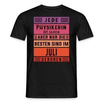 Physik Geburtstag Juli geboren Physikerin - Männer T-Shirt - Schwarz - Vorne - AI Model Male 178 light (178cm)