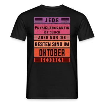 Laborant Geburtstag Oktober geboren - Männer T-Shirt - Schwarz - Vorne - AI Model Male 178 light (178cm)