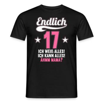 17 Jahre ich weiß kann alles Äh mama 17 Geburtstag - Männer T-Shirt - Schwarz - Vorne - AI Model Male 178 light (178cm)
