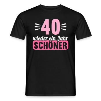40 Jahre wieder ein Jahr schöner 40 Geburtstag - Männer T-Shirt - Schwarz - Vorne - AI Model Male 178 light (178cm)