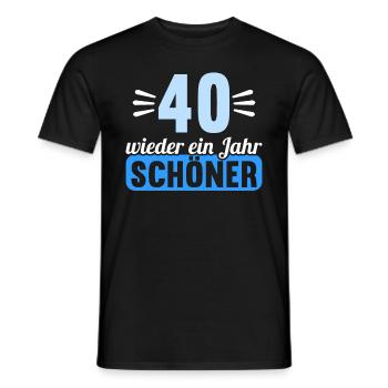 40 Jahre wieder ein Jahr schöner 40 Geburtstag - Männer T-Shirt - Schwarz - Vorne - AI Model Male 178 light (178cm)