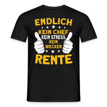 Endlich Rente Rentner Rentnerin Spruch - Männer T-Shirt - Schwarz - Vorne - AI Model Male 178 light (178cm)