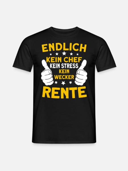 Endlich Rente Rentner Rentnerin Spruch - Männer T-Shirt - Schwarz