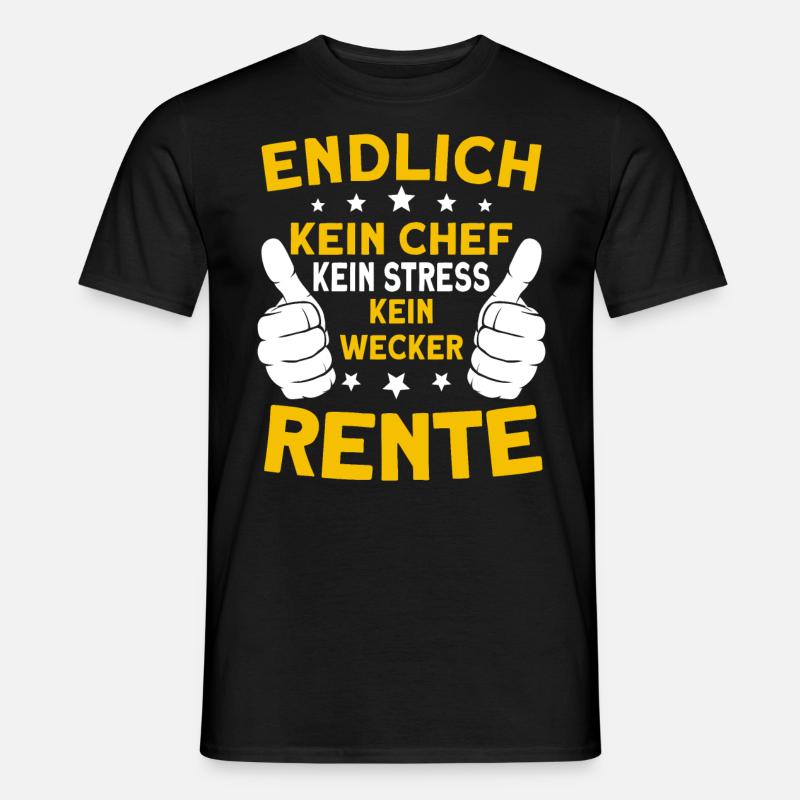 Endlich Rente Rentner Rentnerin Spruch - Männer T-Shirt - Schwarz