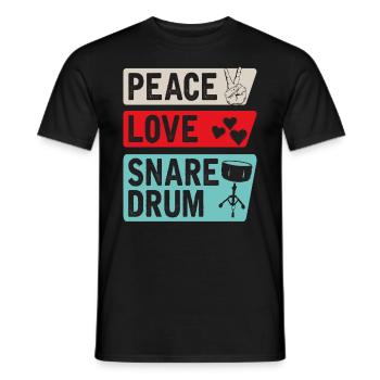 Peace Love Snare Drum Marching Band - T-shirt homme - noir - Devant - AI Model Male 178 light (178cm)