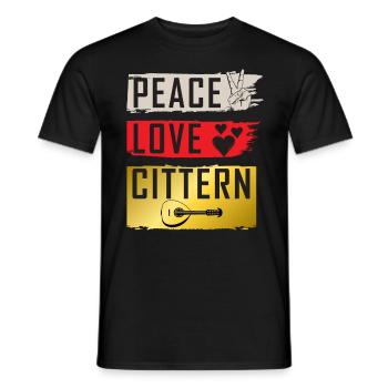 Peace Love Cittern Irish Step dancing - Männer T-Shirt - Schwarz - Vorne - AI Model Male 178 light (178cm)