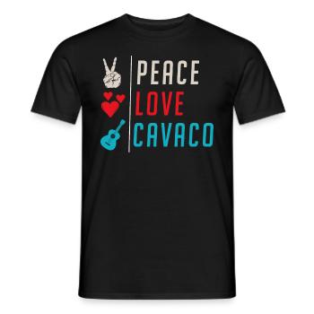 Peace Love Cavaco Guitar Instrument - Männer T-Shirt - Schwarz - Vorne - AI Model Male 178 light (178cm)