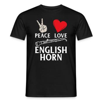 Peace Love English Horn Instrument - Männer T-Shirt - Schwarz - Vorne - AI Model Male 178 light (178cm)