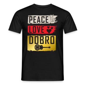 Peace Love Dobro Instrument de guitare - T-shirt homme - noir - Devant - AI Model Male 178 light (178cm)