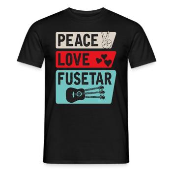 Peace Love Fusetar Guitar Instrument - Männer T-Shirt - Schwarz - Vorne - AI Model Male 178 light (178cm)