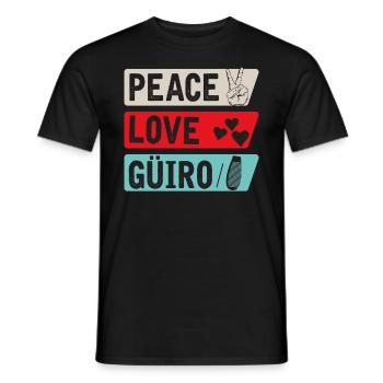 Peace Love Güiro Instrument Güiro Joueur - T-shirt homme - noir - Devant - AI Model Male 178 light (178cm)