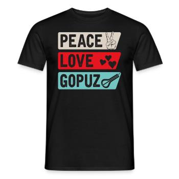 Peace Love Gopuz Stringed Instruments - Men's T-Shirt - black - Front - AI Model Male 178 light (178cm)