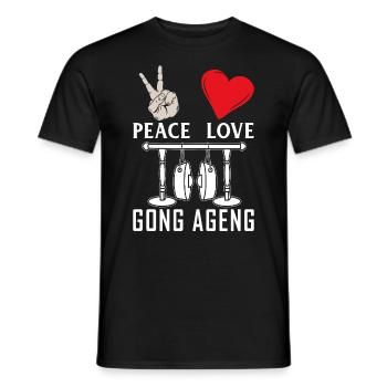 Peace Love Gong Ageng Indonesian Music - Men's T-Shirt - black - Front - AI Model Male 178 light (178cm)