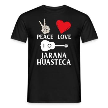 Peace Love Jarana Huasteca Guitar Music - Männer T-Shirt - Schwarz - Vorne - AI Model Male 178 light (178cm)