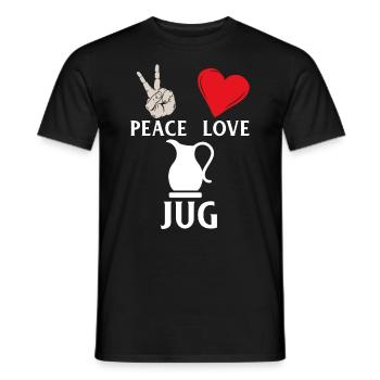 Peace Love Jug Instrument Jug Musique - T-shirt homme - noir - Devant - AI Model Male 178 light (178cm)