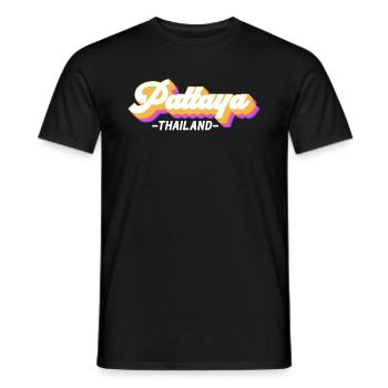 Vintage Urlaub Reise Thailand Pattaya - Männer T-Shirt - Schwarz - Vorne - AI Model Male 178 light (178cm)