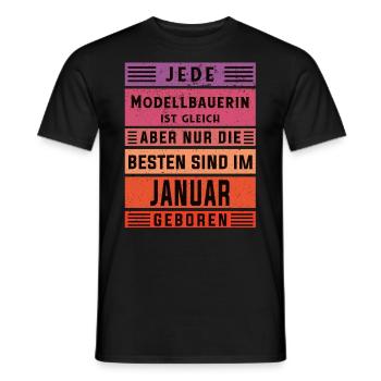 Technischer Geburtstag Januar geboren - Männer T-Shirt - Schwarz - Vorne - AI Model Male 178 light (178cm)